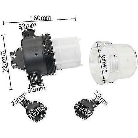 1 filtre transparent de 20 mm, 25 mm et 40 mesh, grand format, pour l'irrigation de jardin et l'agriculture, préfiltre pour tuyau d'eau.
