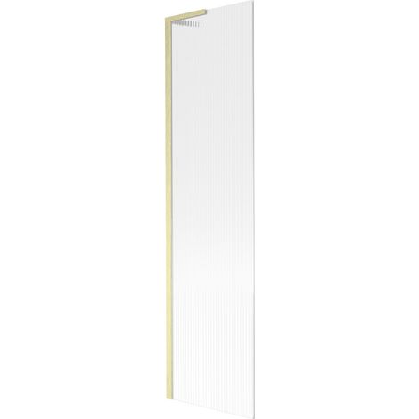Mexen Next L panel de ducha de una hoja 50 x 150 cm, rayado, dorado cepillado - 895-050-000-03-09-55 (1/5)