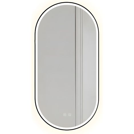 SPIEGEL LED OVL 50X100CM BLACK