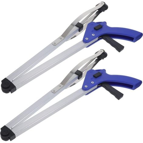 Pelle à déchets pliable en aluminium, outil à poignée ergonomique, 2 pièces pour le nettoyage du jardin et des espaces extérieurs, aide pour les personnes âgées et les personnes handicapées. (1/4)