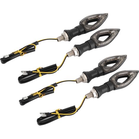 Clignotants Moto Universels 4 Pièces, Feux Indicateurs 12 LED Ambre Étanches, Clignoteurs pour Motocycle, Signalisation Résistante à l'Eau, Kit de 4 (1/5)