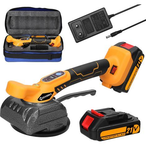 21V Lithium Battery Tile Paving Machine, Electric Vibrating Floor Tile Paving Tool, 5 Adjustable Speeds, Suitable for Moving and Installing Floor Tiles (1/5)