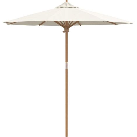 Ombrellone da giardino rotondo 270 x 260 cm leggero e resistente alle intemperie stile minimalista in bambù bianco crema 020058242