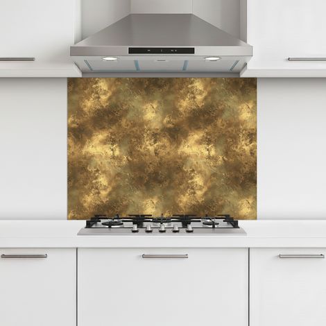 CRÉDENCE CUISINE Antique - aspect métallique - Or 80x60 cm
