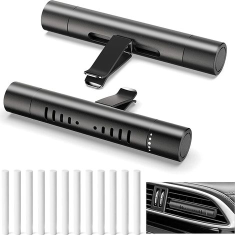 Lot de 2 diffuseurs de parfum personnalisés pour voiture, à fixer sur les grilles d'aération. Accessoires décoratifs inclus : 10 bâtonnets de recharge. Convient pour la voiture, le bureau, la cuisine, (1/5)