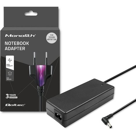 Qoltec Toshiba Laptop-Netzteil 30 W 19 V 1,58 A 5,5 x 2,5 + Stromkabel (1/5)