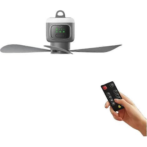 Tragbarer Camping-Deckenventilator mit 12000 mAh für Zelte, mit hoher Luftzirkulations- und Kühlleistung. (1/5)