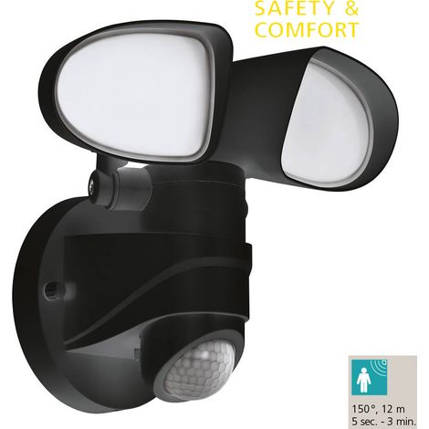 Applique Esterno Moderna Pagino Policarbonato Nero 2 Luci Led (1/5)