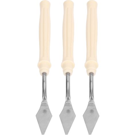Ensemble de 3 couteaux à palette, lame multifonctionnelle suspendue en acier inoxydable, manche en plastique, outil pour la peinture à l'huile