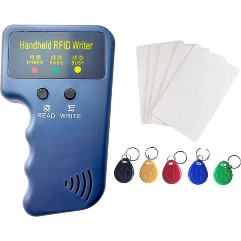 Copieur de cartes RFID, 125 kHz, compatible avec la puce T5577, livré avec 5 porte-clés et 5 cartes. (1/5)