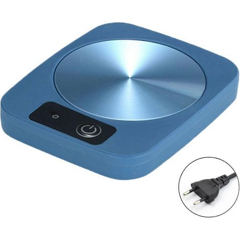 Chauffe-tasse intelligent - Plaque chauffante électrique pour café, thé et lait, chauffe-tasse portable pour la maison, le bureau et idées cadeaux - Prise UE - Bleu (1/5)