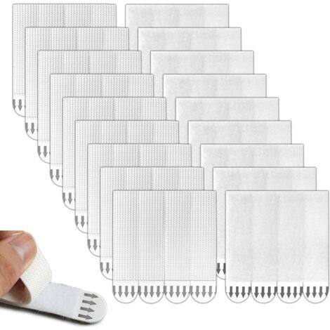 Packung mit 36 Paar (72 Streifen) robusten Aufhängestreifen, selbstklebende Bilderrahmen-Aufkleber für die Wand, doppelseitige Montagestreifen, rückstandsfrei entfernbar. (1/5)