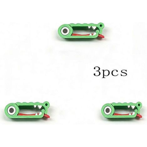 (Lot de 3) Organisateur de câbles crocodile, en PLA, adorable support en forme de crocodile pour des câbles sans nœuds, idéal pour les voyages, le bureau ou la chambre. (1/5)