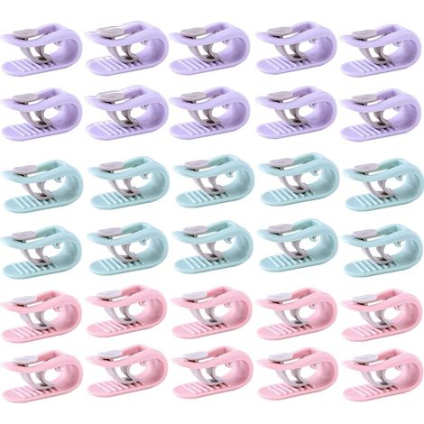 Fixateur De Drap - 30 Pièces - Pour Couette Et Literie - Rose Violet Vert - Lot De 30 (1/5)