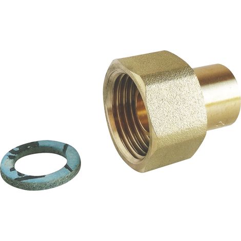 Raccord 2 pièces pour GAZ NATUREL - Cuivre Ø12 - Ecr.tournant F15/21 (1/4)