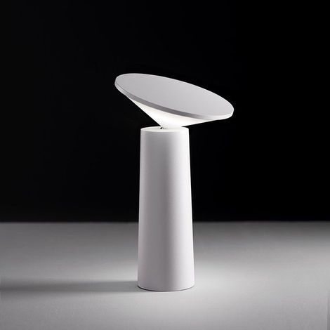 Lampe de table design rechargeable lampe à poser LED tactile - Dimmable Titane lampe de chevet USB 5W lampe de bureau sans fil avec batterie Blanc (1/4)