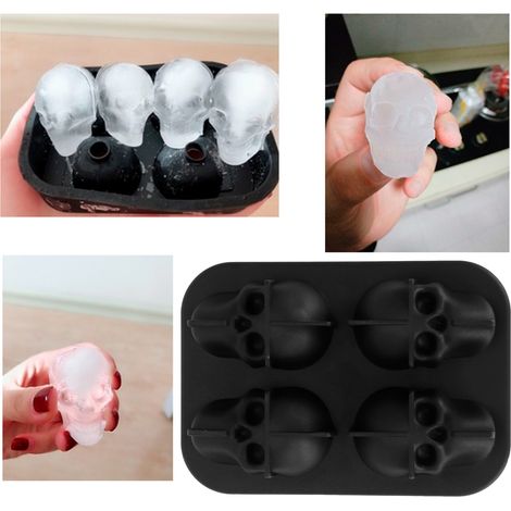 Moule à glaçons original en forme de crâne, bac à glaçons irréguliers en silicone pour bar à la maison et fêtes d'été (1/5)