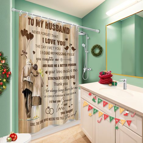 Voile de douche polyester 180x180 infroissable rideau séchage rapide pour idée cadeau pour pendaison de crémaillère (1/5)