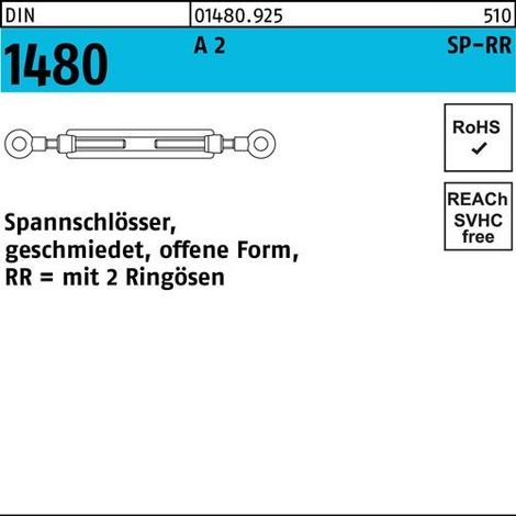 Spannschlossmutter DIN 1480 offen 2Ringösen SP-RR M12 A 2 1 Stück