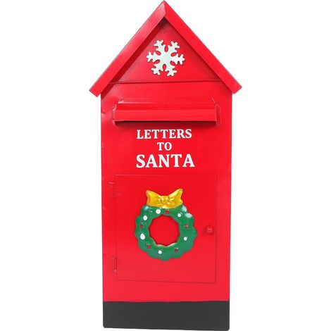 Boîte aux lettres du Père Noël - Décoration de Noël en métal - Décoration d'entrée - Lettres Père - Ornement 39,5 x 16 x 16 cm (1/5)