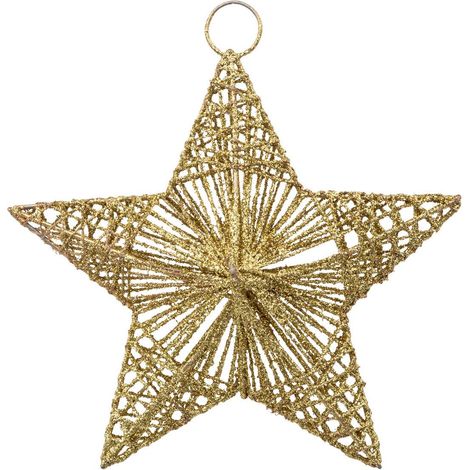 Hängeleuchte Stern Linie aus Metall Gold 15cm - Feeric lights & christmas