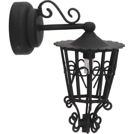 Lampe murale pour maison de poupée, style ancien, à piles, avec aimant au dos, pour maisons de poupées à l'échelle 1/12, noire (1/5)
