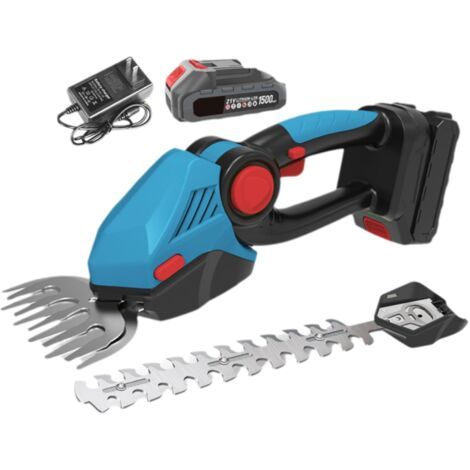 Taille-haie Sans Fil, Taille-haie Électrique 2 en 1, Cisaille À Gazon, Coupe-buissons avec 2 Lames Commutables pour la Culture D'arbustes, de Jardin, D'herbe Ou de Pelouse, Batterie Et Chargeur Inclus (1/5)