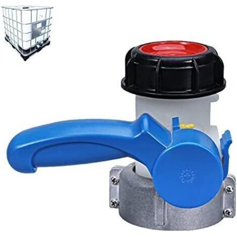 Adaptador universal para IBC, adaptador de válvula de cierre para IBC, válvula de drenaje universal para IBC, adaptador de válvula de mariposa, apto para depósitos de agua de lluvia, cisternas de agua (1/5)