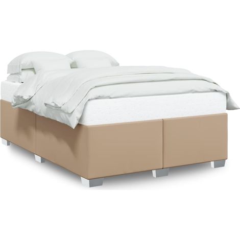 Maison Exclusive - Bettgestell Cappuccino-Braun 140x190 cm Kunstl (1/5)