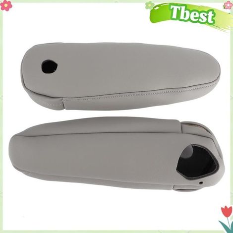 Tbest Couverture d'accoudoir de voiture 2Pcs Housse d'Accoudoir de Siège de Voiture en Cuir Synthétique moto interieur Noir Grise (1/5)