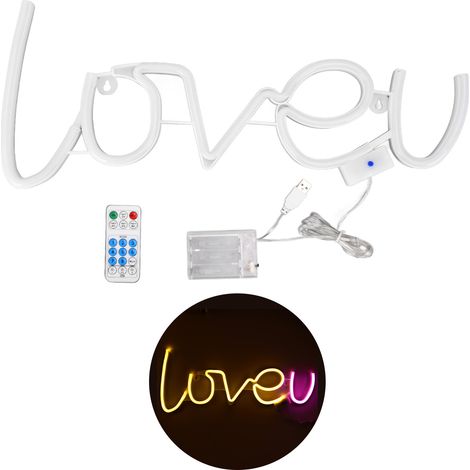 LOVEU Néon LED 18 Touches 8 Modes Minuterie Télécommande USB pour Décoration Intérieure 300LM (Lumière Blanc Chaud Rose) (1/5)