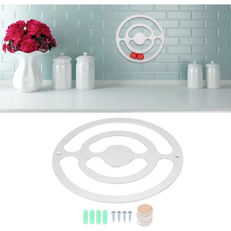 Boîte de rangement murale ronde argentée pour capsules de café (1/5)