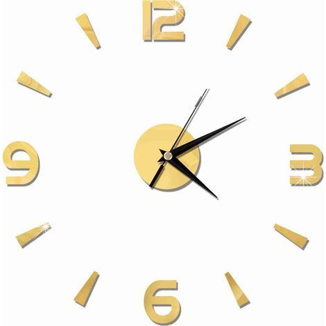 Adesivo per orologio da parete 1mm, specchio in acrilico, decorazione moderna fai-da-te per casa e ufficio (oro) (1/5)