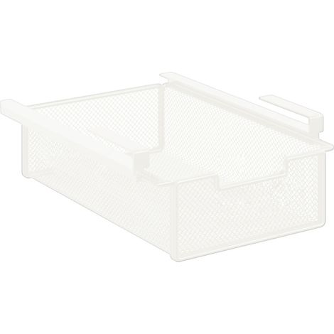 Cajón de almacenamiento bajo escritorio de hierro macizo, para herramientas - Blanco