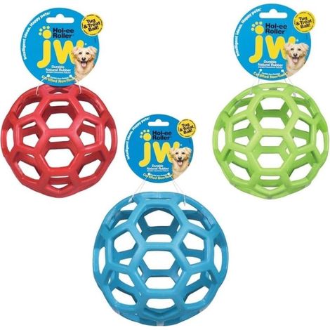 Balle éducative Roller Dog, en caoutchouc naturel, petite taille (3 pouces de diamètre), couleur aléatoire.