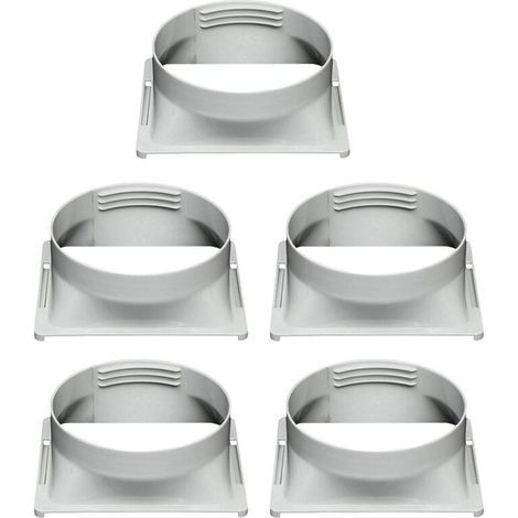 5X Interface de Tuyau D'Échappement de Climatiseur, Connecteur de Raccord de Corps de Climatiseur Mobile à la Maison Portable, Carré 15 cm (1/4)