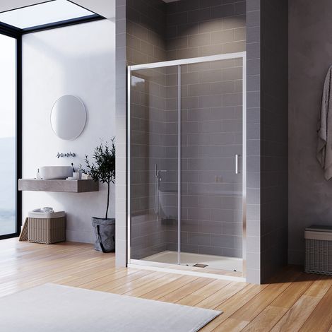 1000x800mm, 6mm Tempered Glass, Sliding Shower Door Modern Bathroom with SMC Tray + Waste Trap