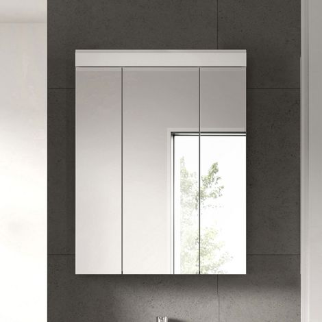 Armoire de toilette 60x19x79 cm blanc brillant - KAN