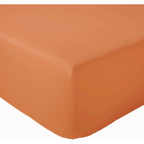 Drap housse en percale de coton uni PASSION PERCALE Bonnet de 40 cm 80x200 cm (1/5)