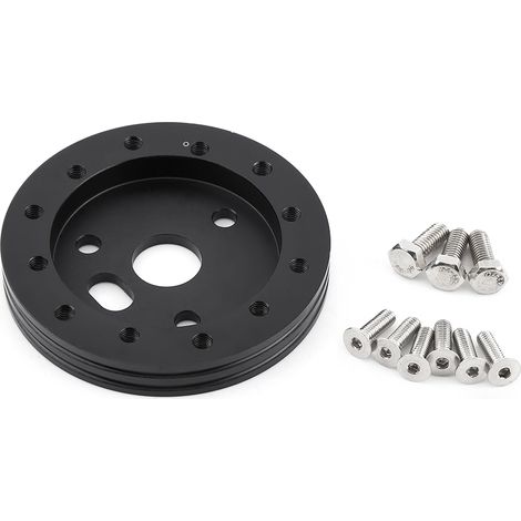 Distanziali adattatori universali per ruote auto, distanziale centrale da 0,5" per volante a 6 fori con adattatore a 3 fori (NERO) (1/5)