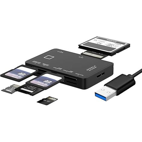 Lecteur De Cartes SD - USB 3.0 - 7 En 1 - Compatible SD Micro SD CF MS - Jusqu'à 512 Go - Pour Ordinateur Portable Et Fixe - 1 Pièce (1/5)