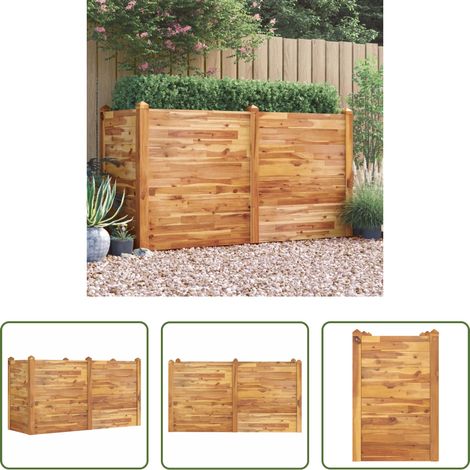 Jardinière - Lit surélevé de jardin 160x60x84 cm bois massif d'acacia (1/5)