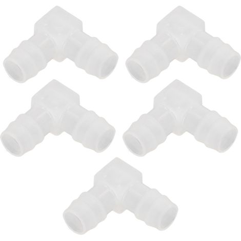 Lot de 10 raccords de tuyau en plastique coudés à 90° en PP non toxique et inodore, pour aquarium et laboratoire, 14 mm / 0,55 po (1/5)