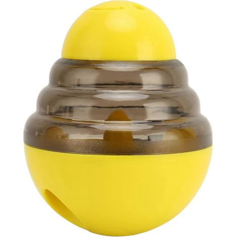 Balle à friandises pour chiens, jouet à friandises indéchirable pour animaux de compagnie, alimentation lente, portable, favorise la digestion, pour le dressage des chats (Jaune) (1/5)