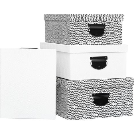 4 cajas de almacenaje en blanco y negro - 5five