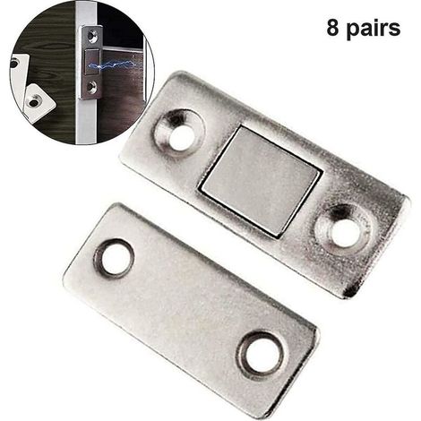 Juego de 8 topes magnéticos invisibles y delgados para puertas y cerraduras magnéticas para cajones.