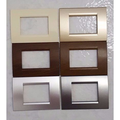 TrAdE Shop Traesio - Placca Placche Placchete Compatibili Living Light In Abs 3 4 7 Posti Colorate - Cappuccino -3 fori     -