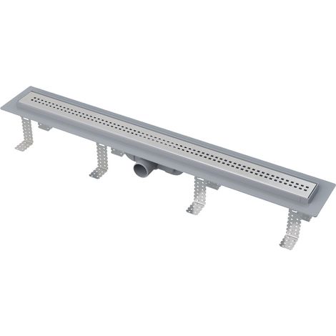 Alca - Plato de ducha Simple 85 cm, con borde para rejilla perforada, incl. rejilla, acero inoxidable mate APZ9-850M