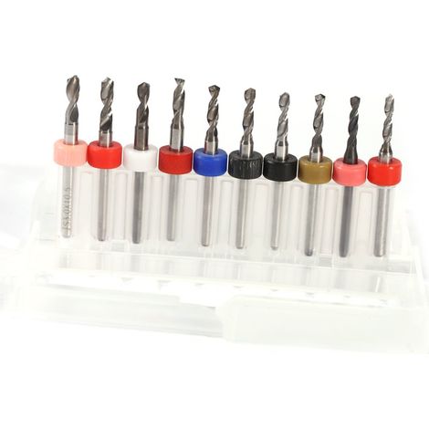 Carbure Forets - 10pcs Circuit Imprimé Mini Micro Forets En Carbure Cémenté CNC 2.1mm-3.0mm (1/5)