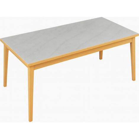 Protège-table en PVC siliconé, 1,2 mm d'épaisseur, 160 x 100 cm, motif marbré blanc/gris avec inserts argentés (1/5)